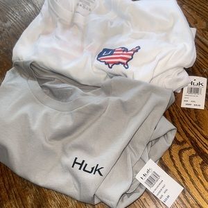 2 Brand new WITH tags, Huk t-shirts for that spring fisherman. Both XXXL.